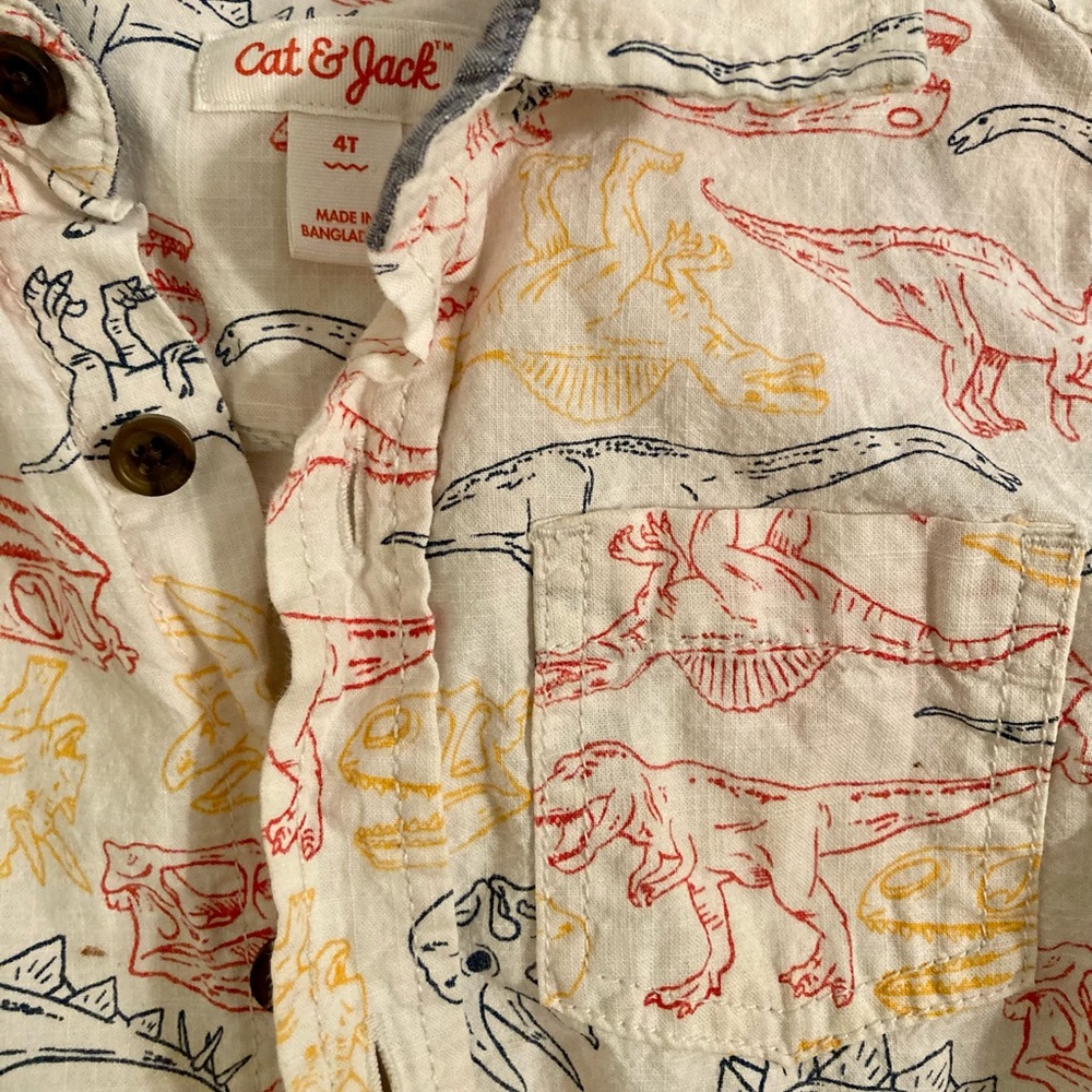 3 for $30 Short sleeved dinosaurs button down Cat & Jack 4T